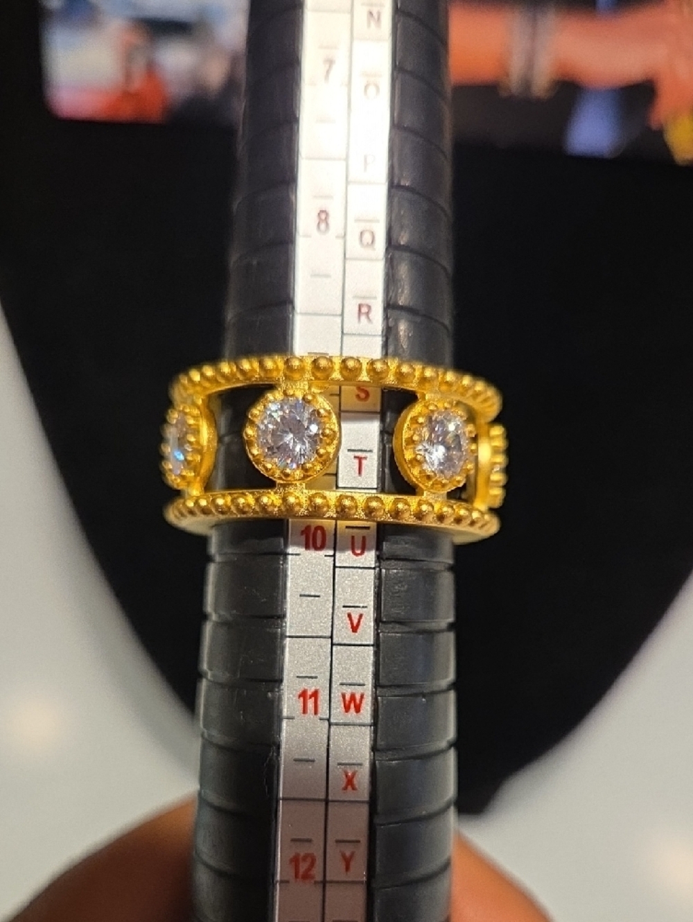 Freida Rothman Gold Ring with Clear Crystals - Picture 4 of 7